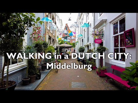 WALKING in a DUTCH CITY: Middelburg (4K Ultra HD)