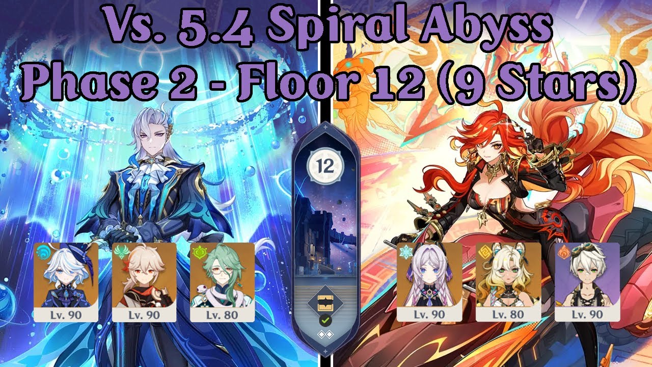 Neuvillette Hypercarry Team & Mavuika Melt Team Vs. 5.4 Spiral Abyss Phase 2 - Floor 12 (9 Stars)