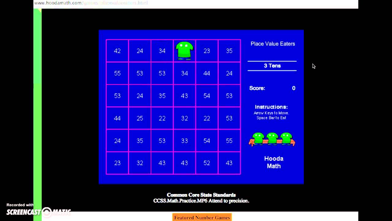 Hooda Math Place Value Eaters - YouTube