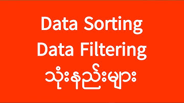 Excelမှာ Data Sorting နှင့် Data Filtering သုံးနည်း | Computer Tutorial Myanmar | Experience Sharing