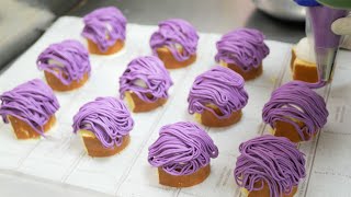 紫色に恋する♪ロールケーキで作る紫芋のモンブランの作り方｜ビルソンローラーズ
