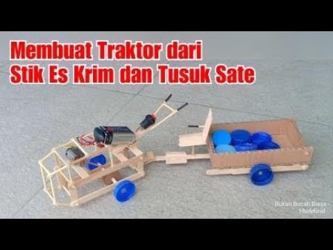  Cara  Membuat  Mainan Traktor dari  Stik  Es  Krim  Prakarya 