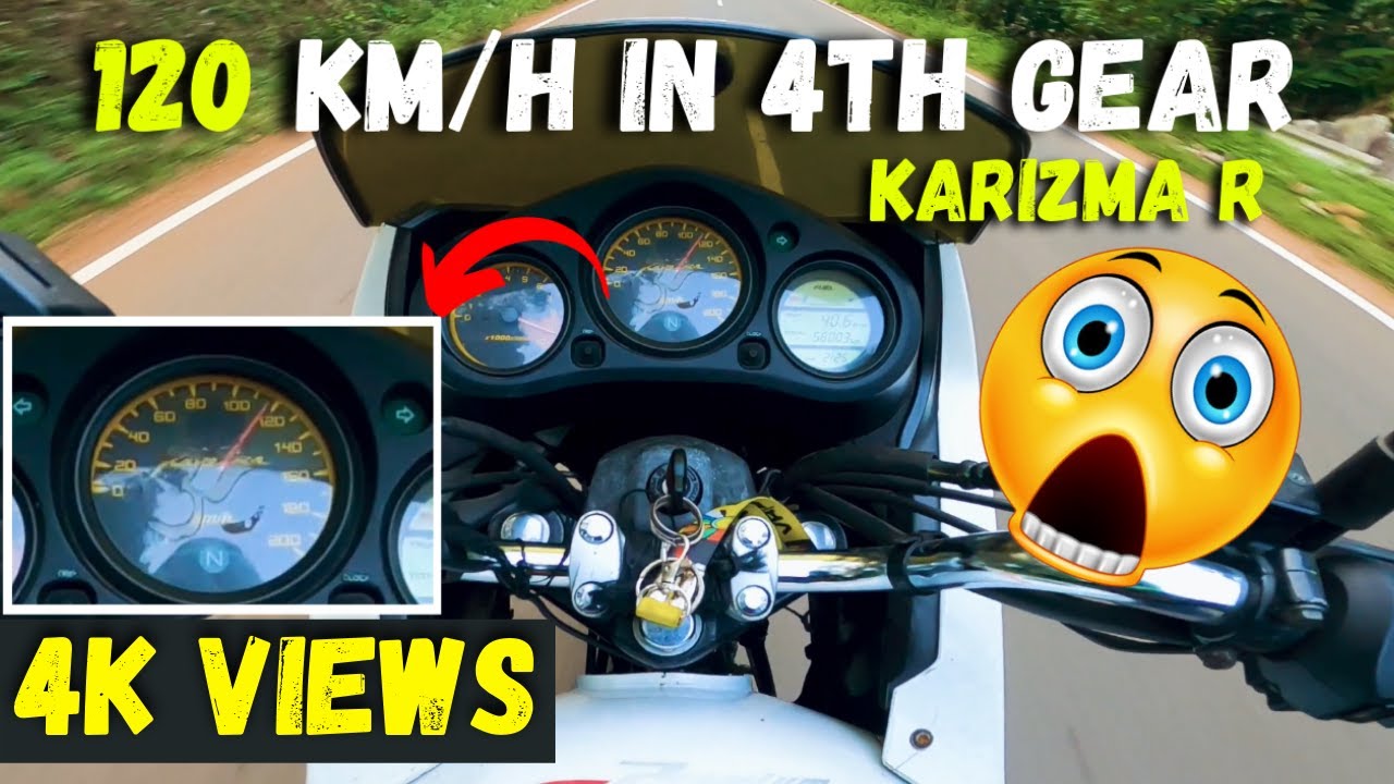 karizma r top speed 4th GEAR 120 KMP/H karizma r top speedkarizma 