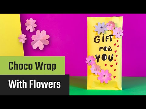 DIY Chocolate Gift Wrap with Flowers – Beautiful Handmade Packaging Idea