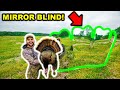 Using a GIANT MIRROR as a TURKEY Hunting BLIND!!! (Catch Clean Cook)