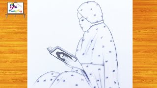 رسم بنت محجبة رسم رمضان 2024  | رسم بنات | رسم رمضان  | تعليم الرسم