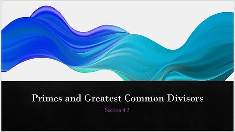 Primes and Greatest Common Divisors