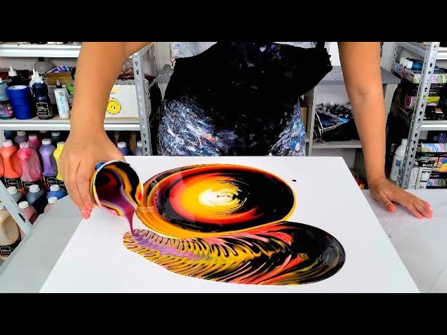 Only Water and Silicone oil - Acrylic pouring - Fluid painting