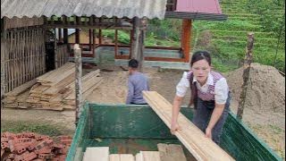 Moving wood to plan and harvest melons. /Hoang's life.