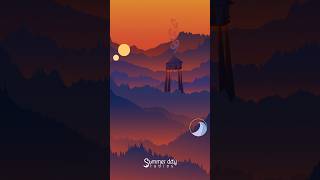 Making a sunset lookout vector illustration in adobe illustrator #vectorart #sunsetview