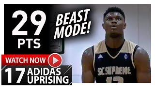 Zion Williamson Full Highlights vs TEAM BBC (2017.07.27) Adidas Uprising - 29 Pts, 9 Reb, SICK!