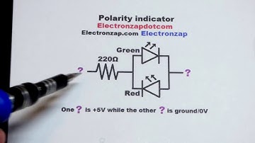 LEDs wired as a color coded polarity indicator electronics circuit