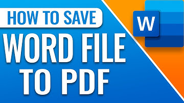 How To Save Word Document As PDF File