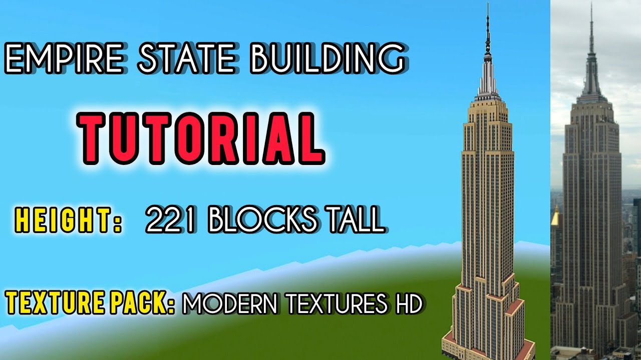 Minecraft: Empire State Building Tutorial 1.2 Scale - YouTube
