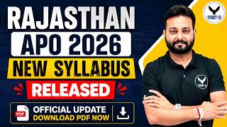 Rajasthan APO 2026 New Syllabus Released | Official PDF & Complete Analysis