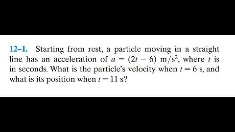 Starting from rest, a particle moving in a straight line has an acceleration of where is in seconds.
