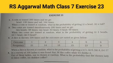 RS Aggarwal math class 7 exercise 23 ।। Class 7 exercise 23 RS Aggarwal math solution । Probability