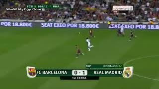 سرعة كريستيانو رونالدو الخيالية ضد برشلونة في الدقيقة 105 كأس الملك 2011 تعليق عصام الشوالي