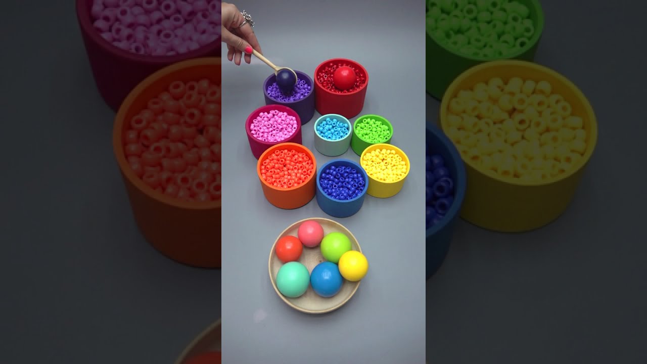 Reverse Zen Art📿Calming Pearl,Gold,Crystal and Colorful Beads in Wood Cups 