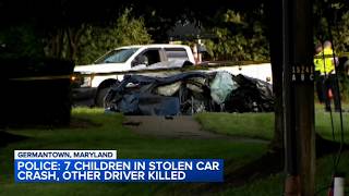 7 children in stolen car crash, killing other driver in Maryland