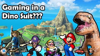 Gaming in an INFLATABLE DINO SUIT?!?!
