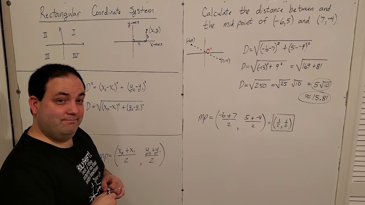 College Algebra -- Distance, Midpoint, and Circles