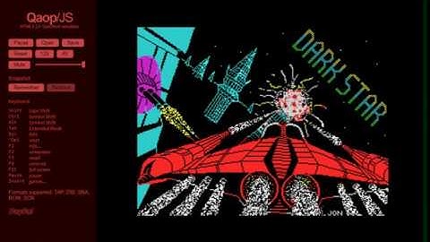 Dark Star - ZX Spectrum Sinclair - emulador Qaop JS