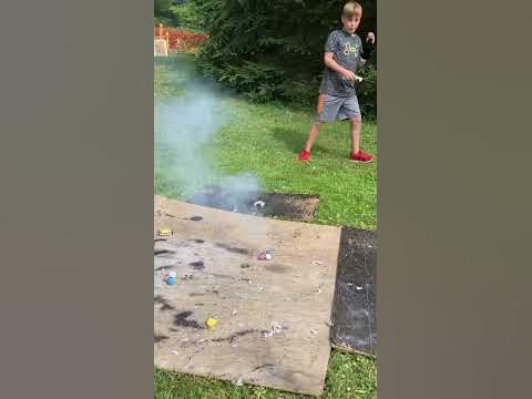 diy 4th of july smoke bomb newspaper and amonium nitrate