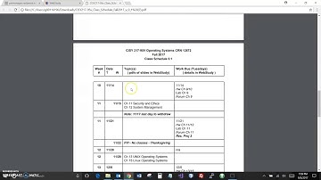 CISY 217 Operating Systems   Course Overview for WebStudy Veterans Fall 2017