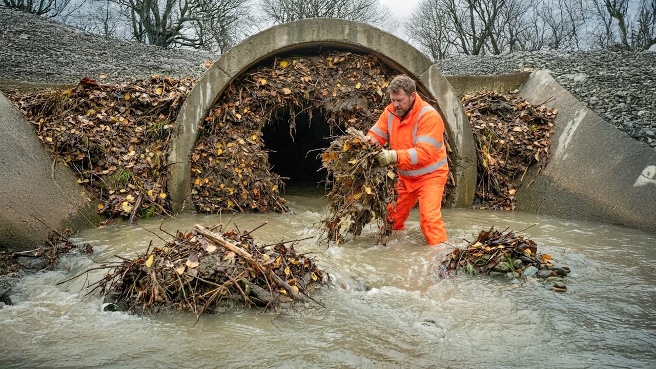 Restoring Water Flow by Removing Culvert Blockage - YouTube