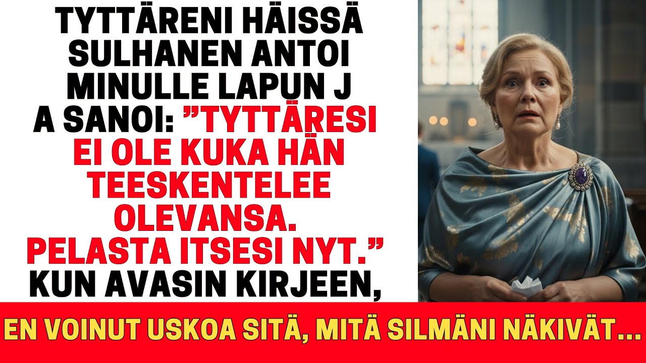 TYTTÄRENI HÄISSÄ SULHANEN ANTOI MINULLE LAPUN: ”HÄN EI OLE KUKA TEESKENTELEE OLEVANSA”