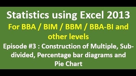Episode #3 - Construction of Sub divided, multiple, percentage bar diagrams and pie chart