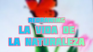 ❤️♥️Drawing la vida de la naturaleza (mariposa en las flores)😍😘