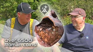 Metal detecting friends find over 6500 Roman coins