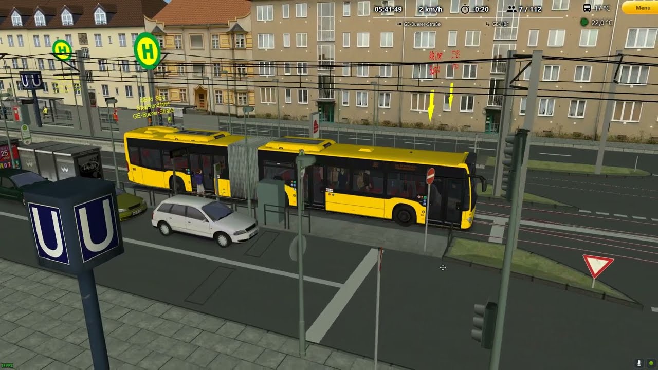 OMSI 2 Gladbeck Line 383 Cir. Mo-Fr5 @ 05:42 with Gladbeck Stadtbus Gelenkbus