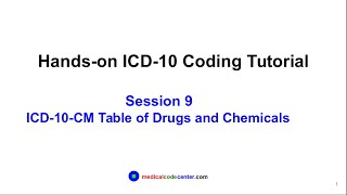 Hands-on ICD-10 Tutorial Session 9: Table of Drugs and Chemicals screenshot 4