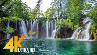 4K Plitvice Lakes  Crystal Waters of Croatian Lakes  Ultra HD Relaxation Video