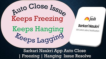 How to Solve Sarkari Naukri App Auto Close | Keeps Freezing | Not Responding Issue Solve on Android