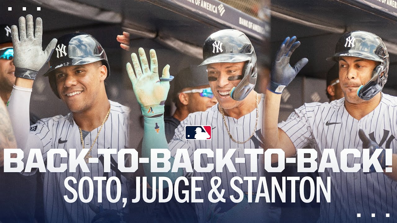 Juan Soto, Aaron Judge and Giancarlo Stanton go BACK-TO-BACK-TO-BACK! πͺ Juan Soto, Aaron Judge and Giancarlo Stanton go BACK-TO-BACK-TO-BACK! πͺ