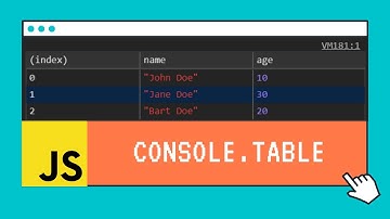 console.table JavaScript | Example | JavaScript Arrays | JavaScript Objects | JS Array of Objects