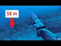 EXTREME 58 m - DEEP SPEARFISHING WITH PIERLUIGI LEGGERI - Pesca in apnea abissale