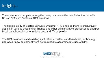 RPA:  4 Revenue Cycle & Financial Management Solutions for Hospitals - Boston Software Systems RPA