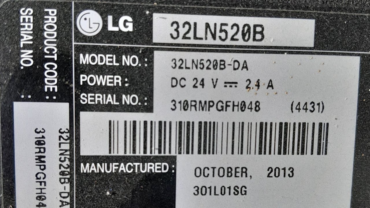 Reparacion a nivel conponente tv LG 32LN520B, sin imagen.