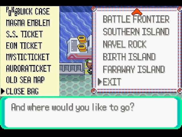 Pokemon Emerald All Event Island Ticket Enabler Youtube