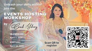 Events Hosting Workshop by Coach Yheng | How to be a Host/Emcee | In-person & Virtual Workshop