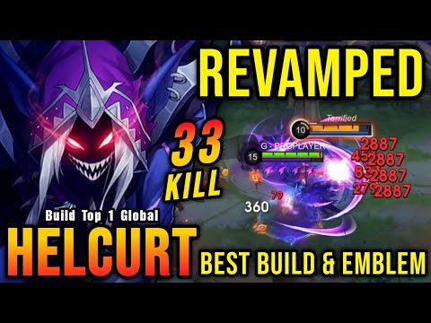 BACK TO META!! 33 Kills Helcurt Revamp Best Build and Emblem!! - Build Top 1 Global Helcurt ~ MLBB