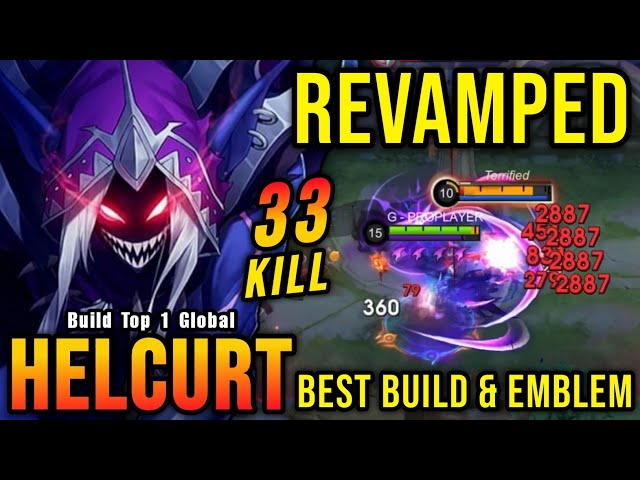 BACK TO META!! 33 Kills Helcurt Revamp Best Build and Emblem!! - Build Top 1 Global Helcurt ~ MLBB class=