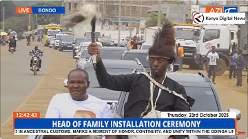 Raila Odinga Jr steps out of the homestead after being installed as head of the family