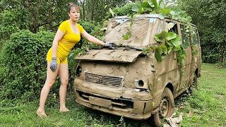: Genius Girl Tries to Start a 16-Seat Toyota Hiace After 30 Years of Abandonment