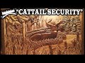 WHITETAIL BUCK WOODCARVING - "CATTAIL SECURITY" - Relief wood carving deer
